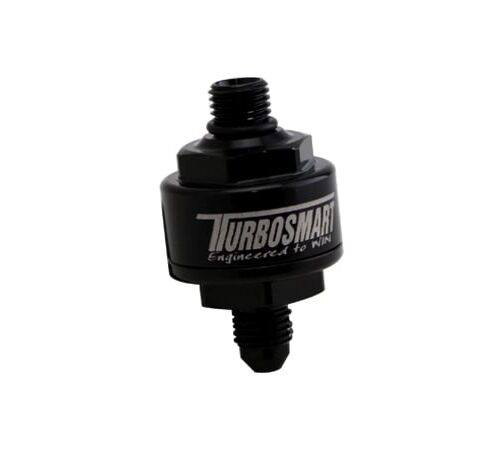 Billet Turbo Oil Feed Filter 44um AN-4 to AN-4 ORB - Black